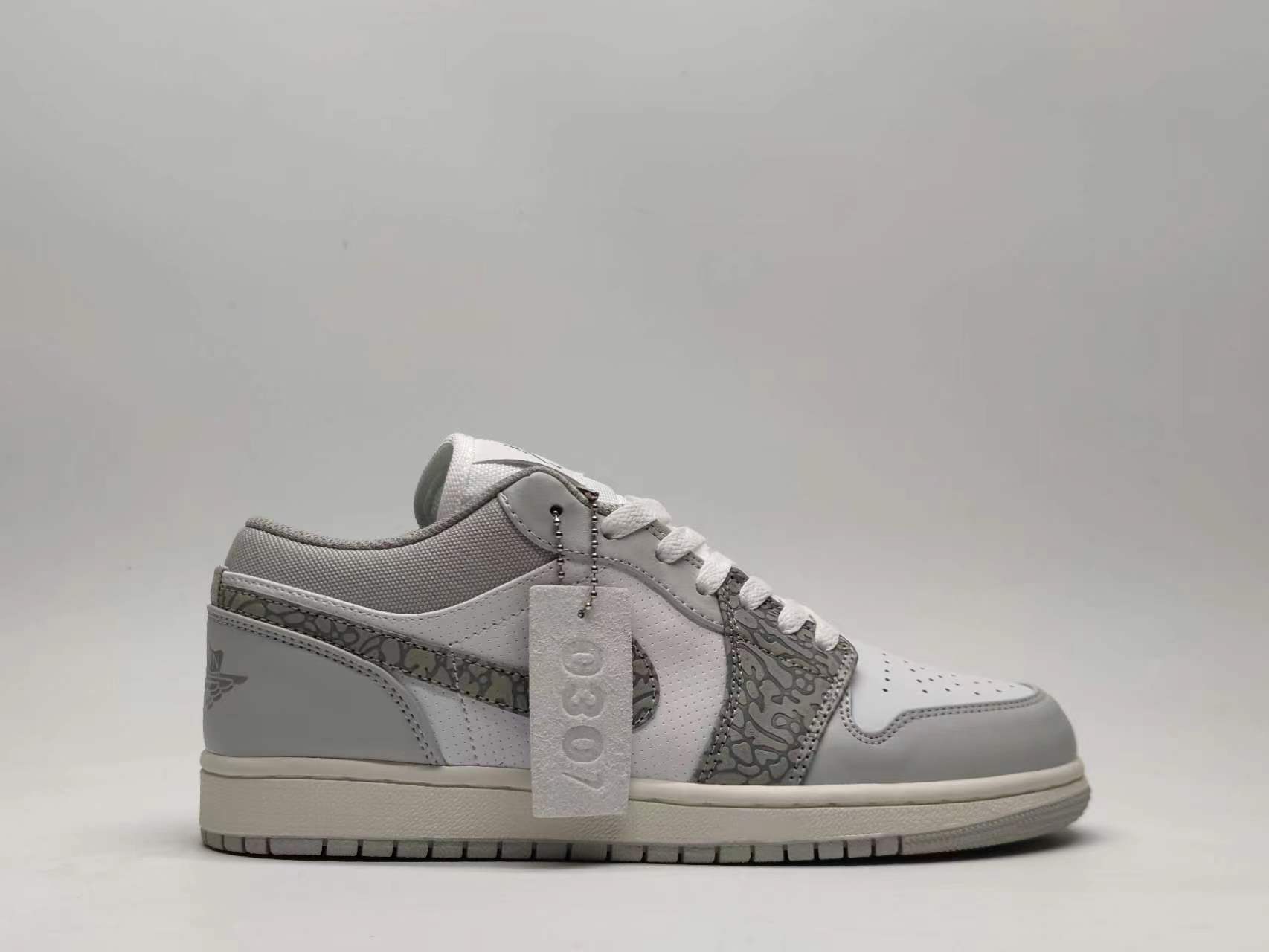 Women's Running Weapon Air Jordan 1 White/Grey Shoes 0284 Women's Running Weapon Air Jordan 1 White/Grey Shoes 0284